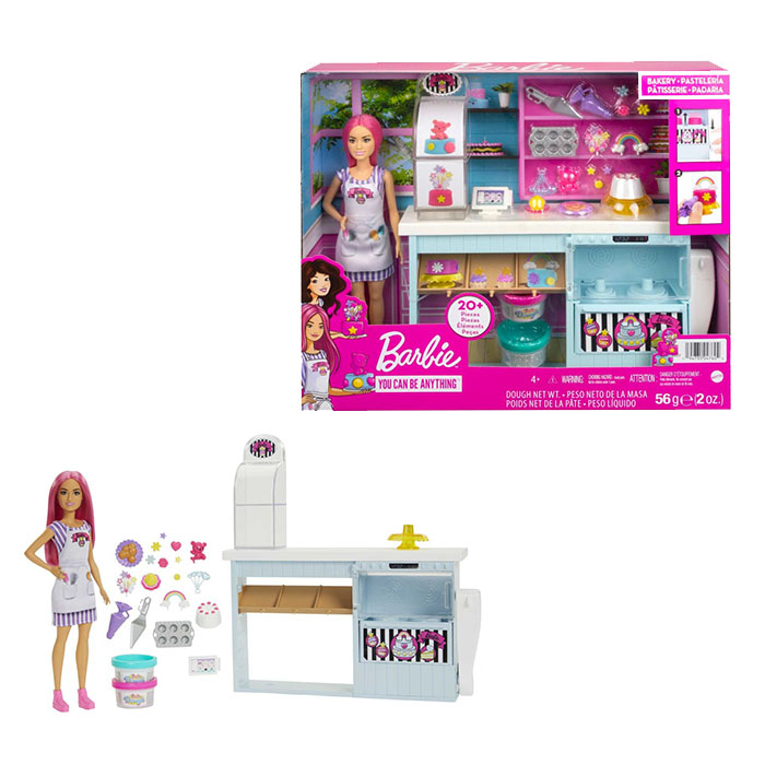 Mainan Boneka Anak Barbie Bakery Playset