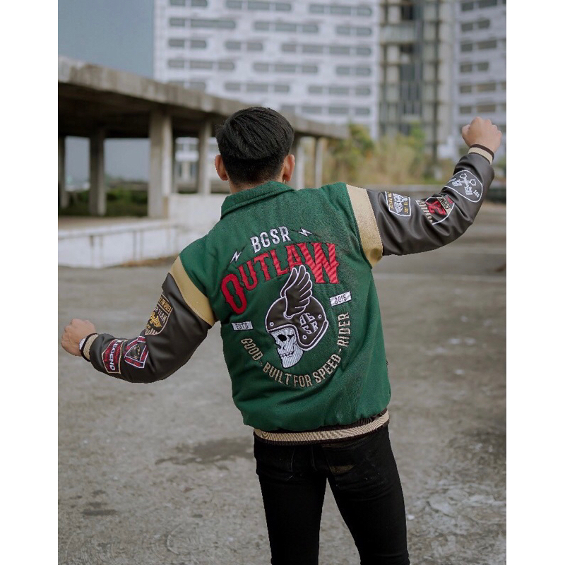 Jaket pria varsity outlaw original vintage