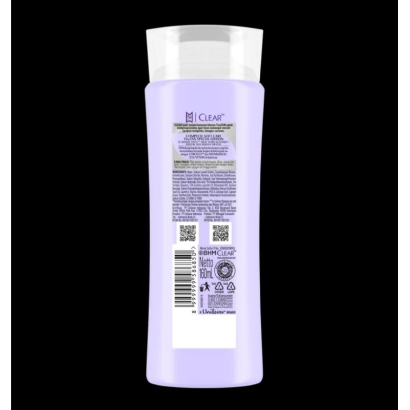 Clear Shampoo Anti Ketombe Complete Soft Care Tiny Tan 160ml
