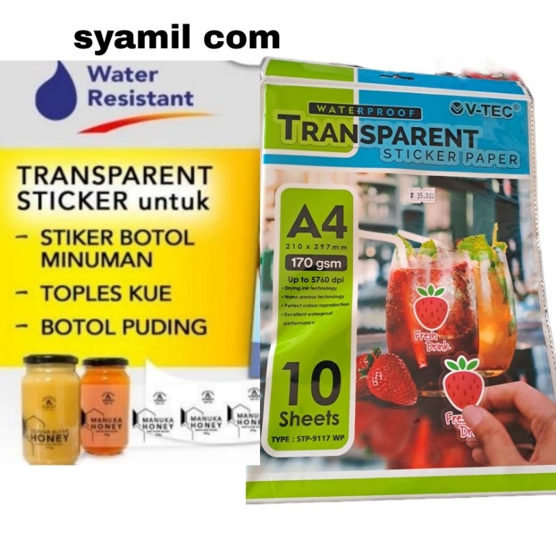 STIKER TRANSPARENT  STIKER PAPER ANTI AIR Murah kertas inject