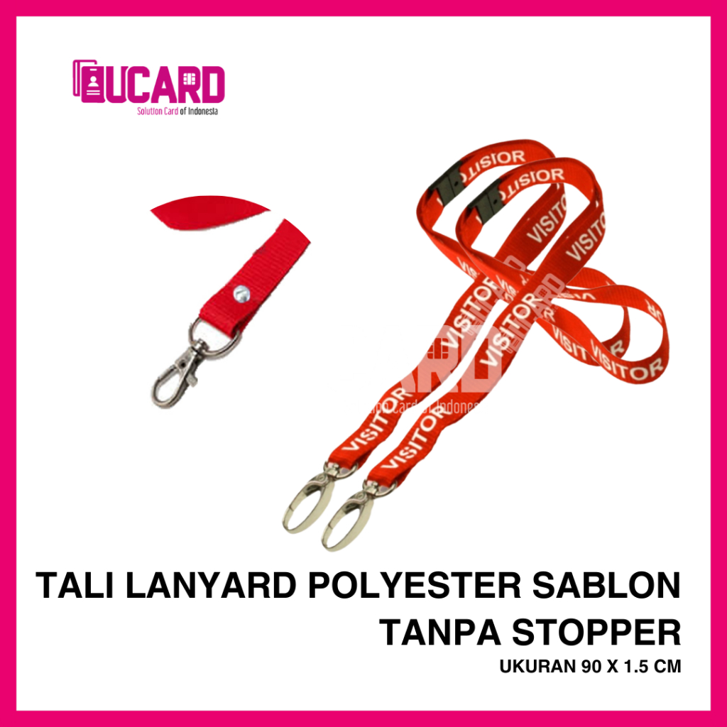 

CETAK TALI ID CARD LANYARD SABLON CUSTOM 1.5CM TANPA STOPER
