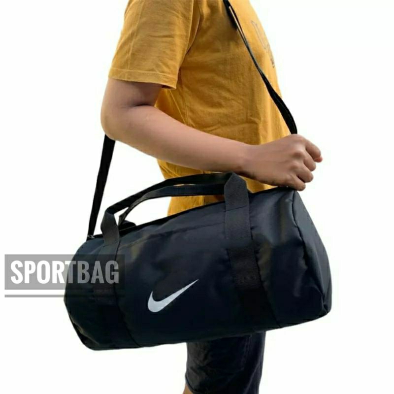 Tas Sepatu Olahraga Selempang Tenteng 2 in 1 Pria Wanita Warna Hitam Logo Nike