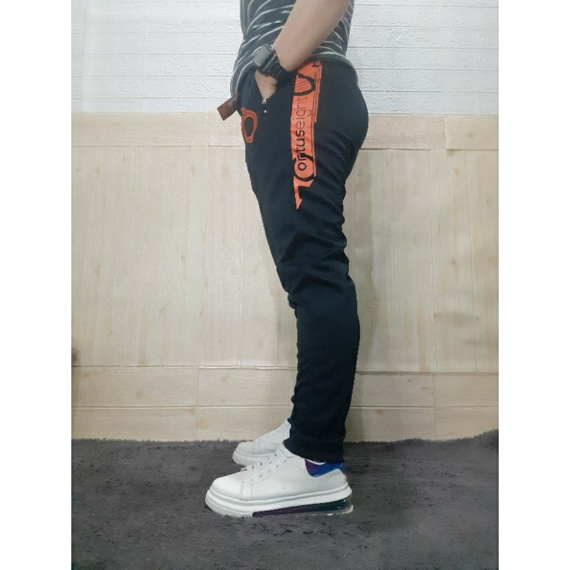 Terpopuler Celana Joger ORTUS list orange Pria & Celana Olahraga Training Panjang Wanita / Clana Tra