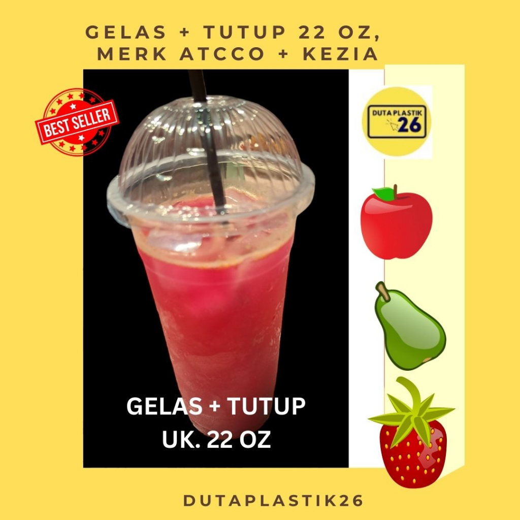 GELAS + TUTUP 22 OZ MERK ATCCO + KEZIA