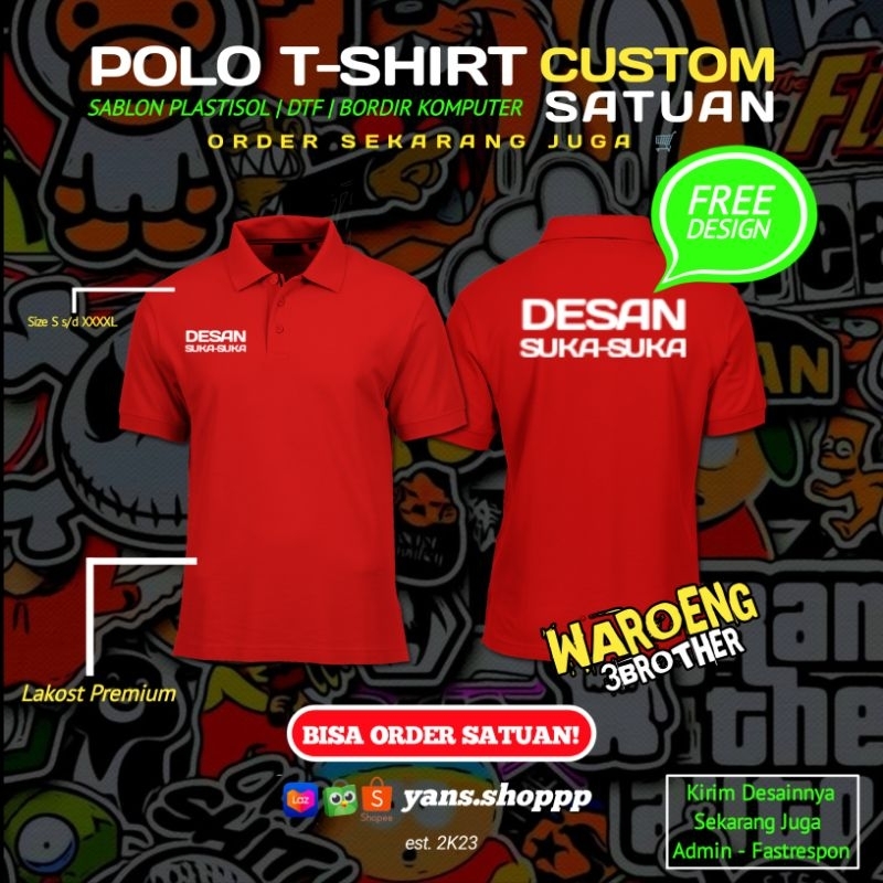 Kaos POLO T-SHIRT bisa order SATUAN kaos POLO CUSTOM
