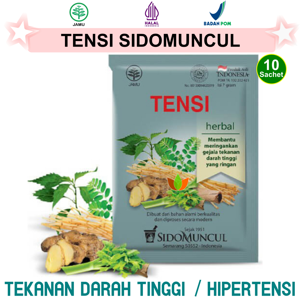 10 SACHET JAMU TENSI SIDOMUNCUL OBAT HERBAL HIPERTENSI PENURUN DARAH TINGGI SIDO MUNCUL
