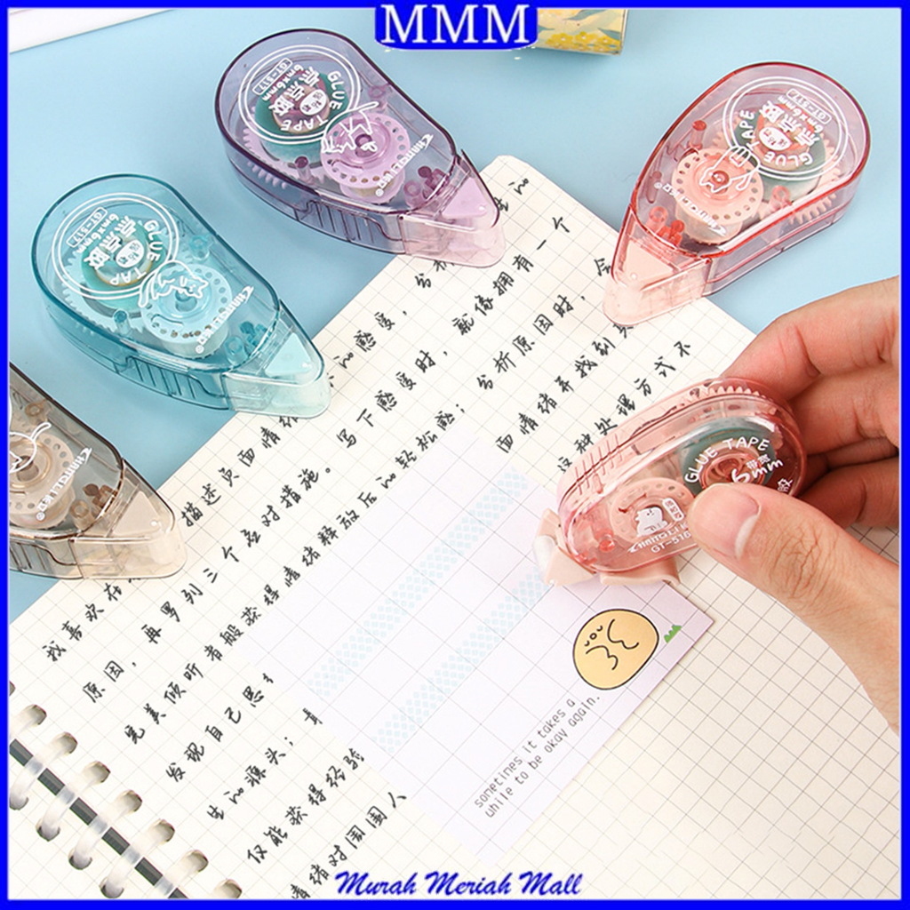 

MMM Double Tape Roller Glue Tape Roll 4M Tape Glue Super Kuat Tidak Beracun Lem Kertas Untuk Journaling Lem Titik DIY Perlengkapan Alat Tulis Kantor Pita Rol Perekat Dua Sisi