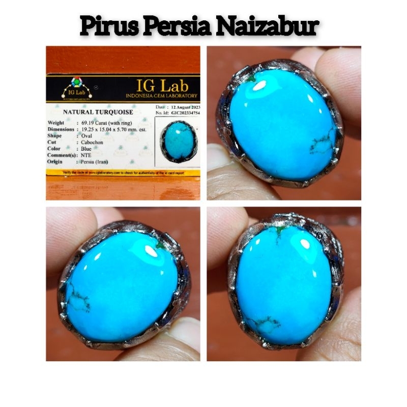 CINCIN BATU AKIK NATURAL PIRUS POLOS NAISSABUR