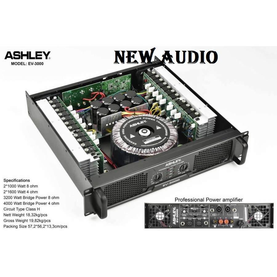 POWER AMPLIFIER ASHLEY EV 3000/EV3000 ORIGINAL