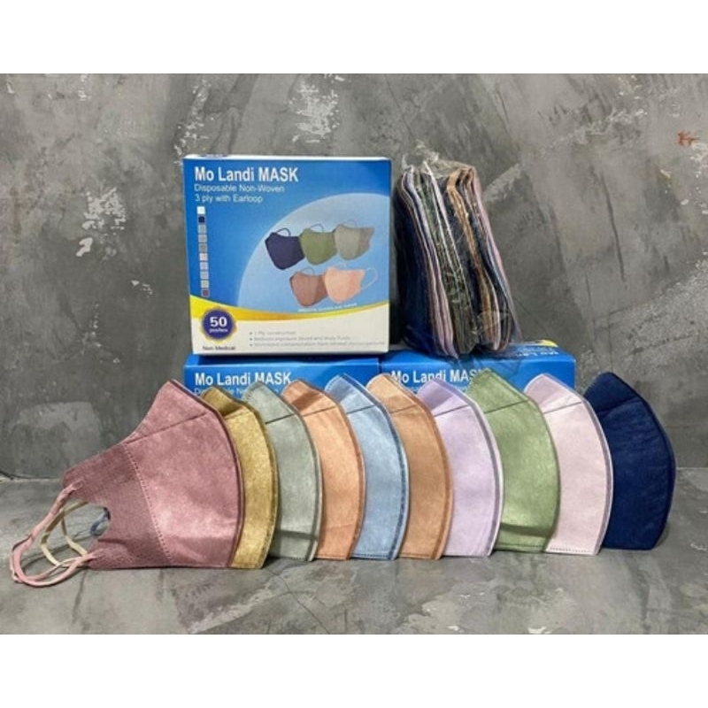 MASKER DUCKBILL MIX WARNA PASTEL 50 PCS