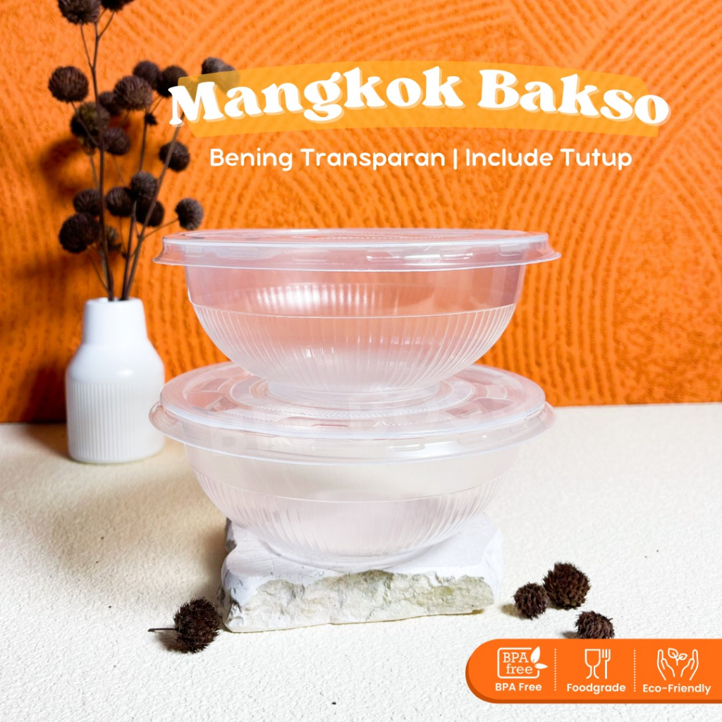 [ISI 50PCS] MANGKOK BAKSO PLASTIK 650ML FOOD GRADE TAHAN PANAS / MANGKOK MIKA BAKSO PLASTIK /