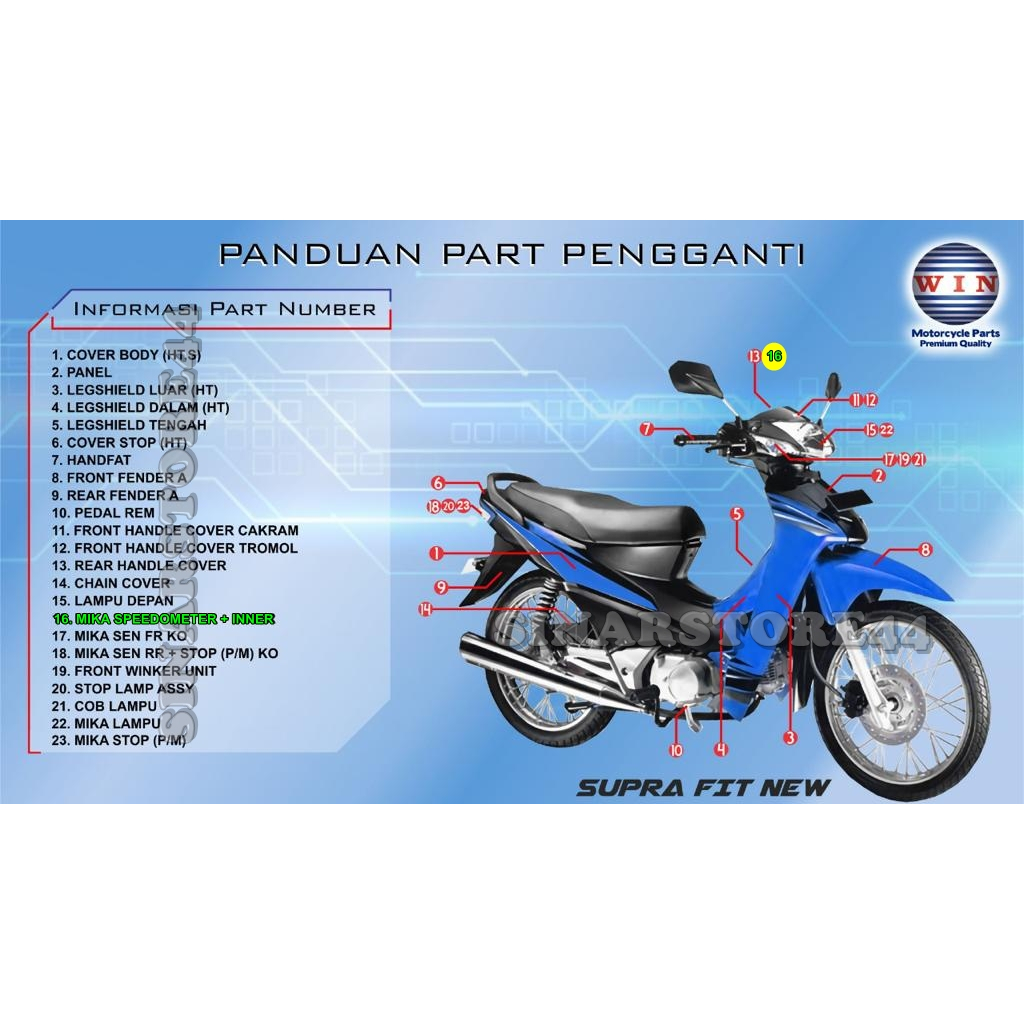 Mika Speedometer + Inner Supra Fit New 2005 2006 2007 2008 WIN | kaca spedometer spidometer speedo s