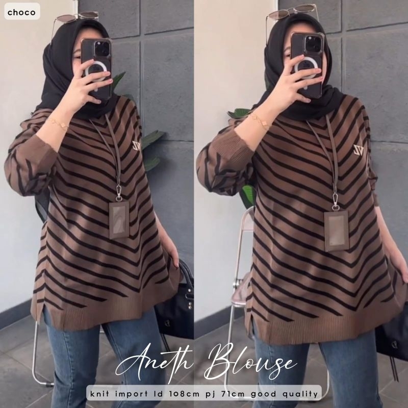 Aneth Blouse Rajut import by Hana