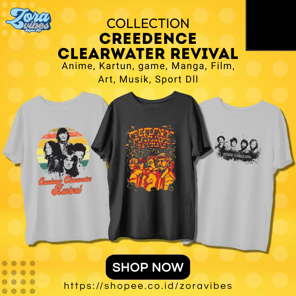 Baju Kaos Creedence Clearwater Revival American Rock Band T-Shirt - Baju - Kaos - Baju Kaos