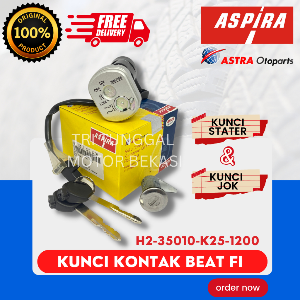 [READY COD] KUNCI KONTAK SET ASPIRA BEAT FI / KUNCI KONTAK ASSY + JOK / PAKET SET KUNCI KONTAK START