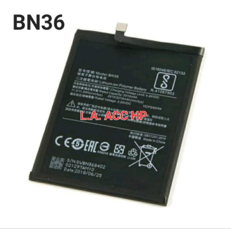 Baterai batre XIAOMI MI A2 (6X) XIAOMI BN36