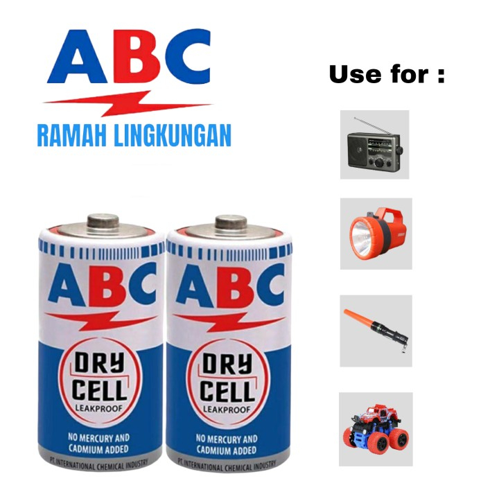 Batu Baterai ABC BIRU R14C Ukuran Sedang Tanggung Batre  R14 Battery   Biru 1.5V - SATUAN