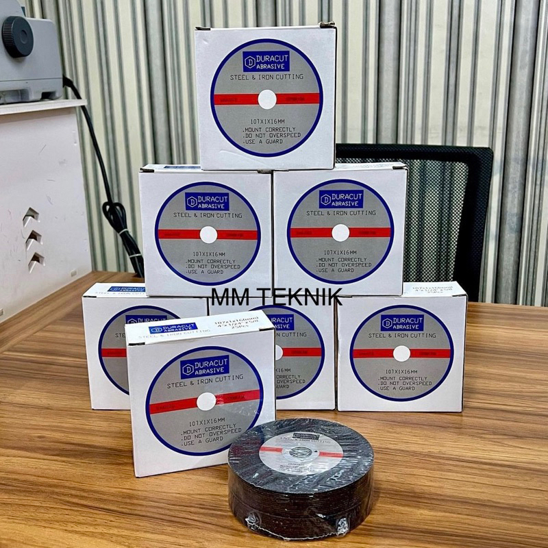 1 Kotak 25 Pcs Batu Grenda Potong Besi Duracut 4x1 Batu Gerinda 4 Inch