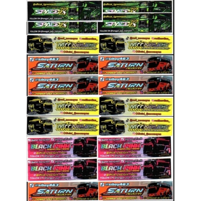 

stiker bus telolet asli anti air 1lembar isi 20pcs