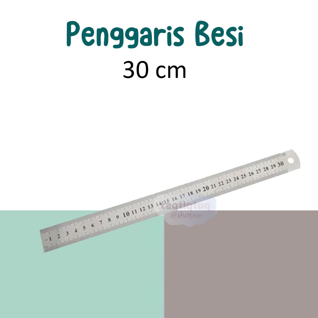 

TQ Penggaris Besi 30 cm Stainless Stel Ruler Mistar Alat Tulis Kantor ATK Peralatan Perlengkapan Sekolah Alat Ukur