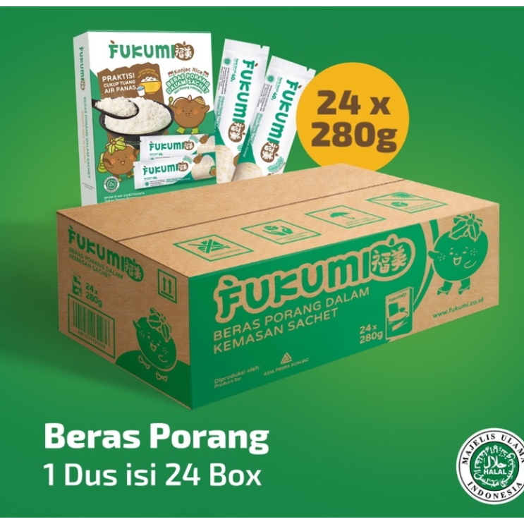 

FUKUMI Beras Porang Kardus Isi 24 Box Sachet - Shirataki / Beras Sehat / Diabetes / Beras Diet