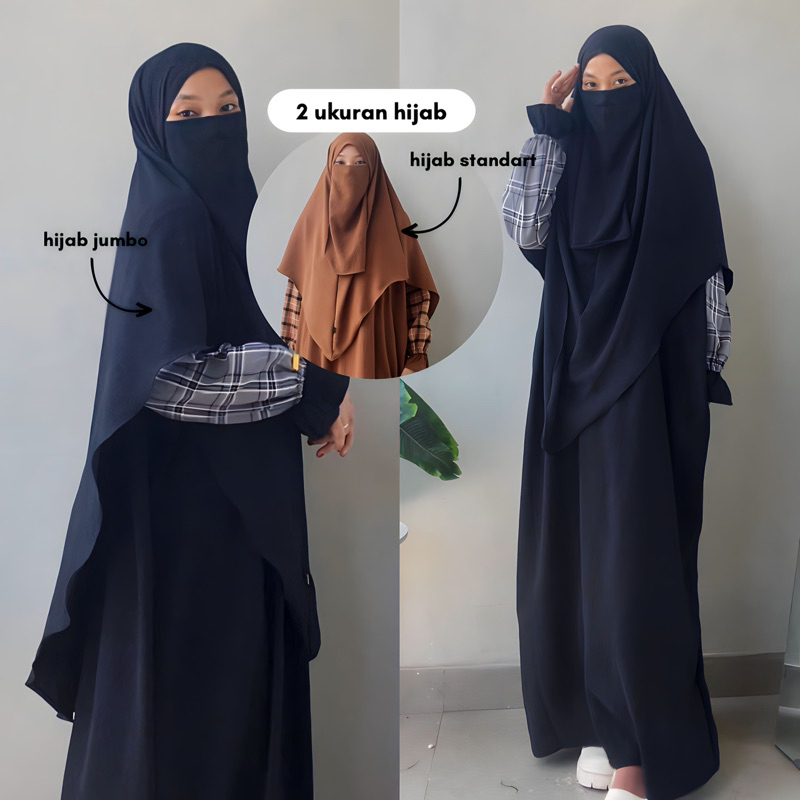 Limited Tsurayya - One Set Marwa (Abaya+Bergo Free Cadar) Abaya Set Hijab Cadar