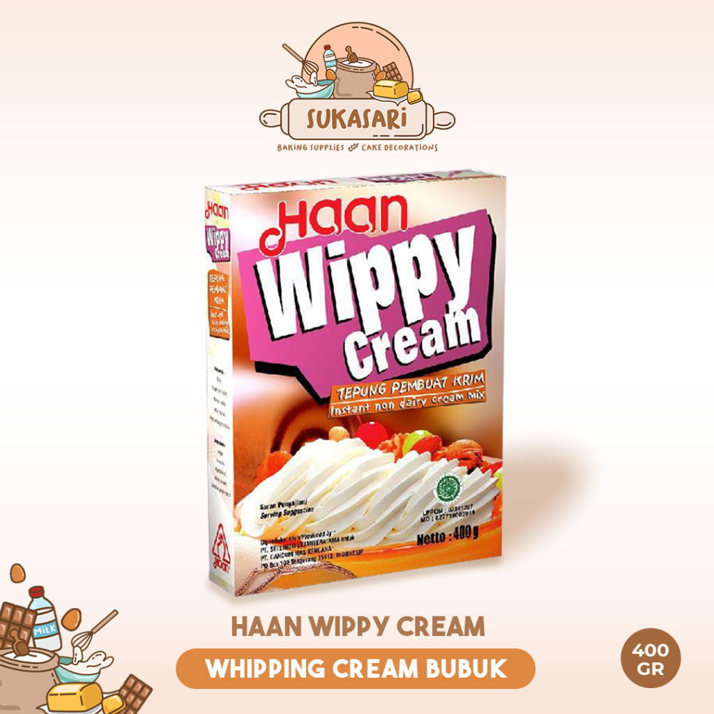 

[Whispers] Sukasari - Haan Wippy Cream Bubuk 200gr, 400gr / Whipping Cream Bubuk Instant / Whip