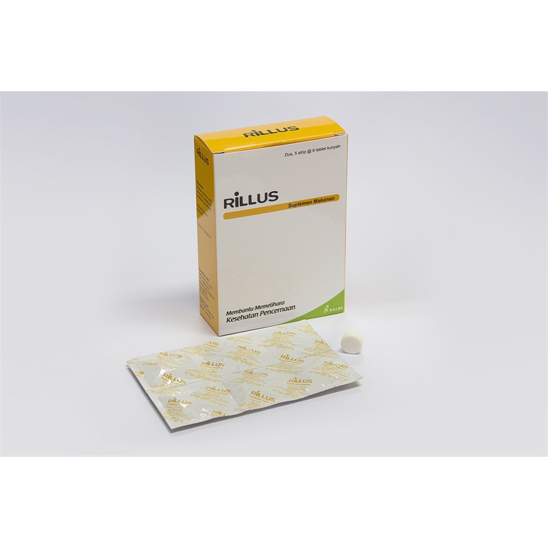 RILLUS Tablet Kunyah isi 30 | Suplemen Pencernaan Sinbiotik Tab 30s