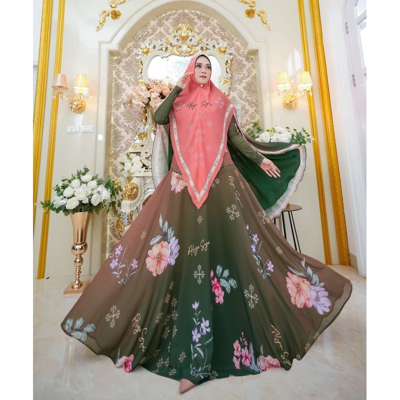 Naura Series Set Khimar Alya syari