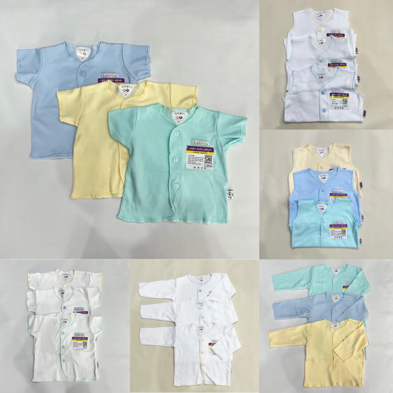 Littlezyan - 1 Pc Libby Baju Polos Warna Putih Newborn