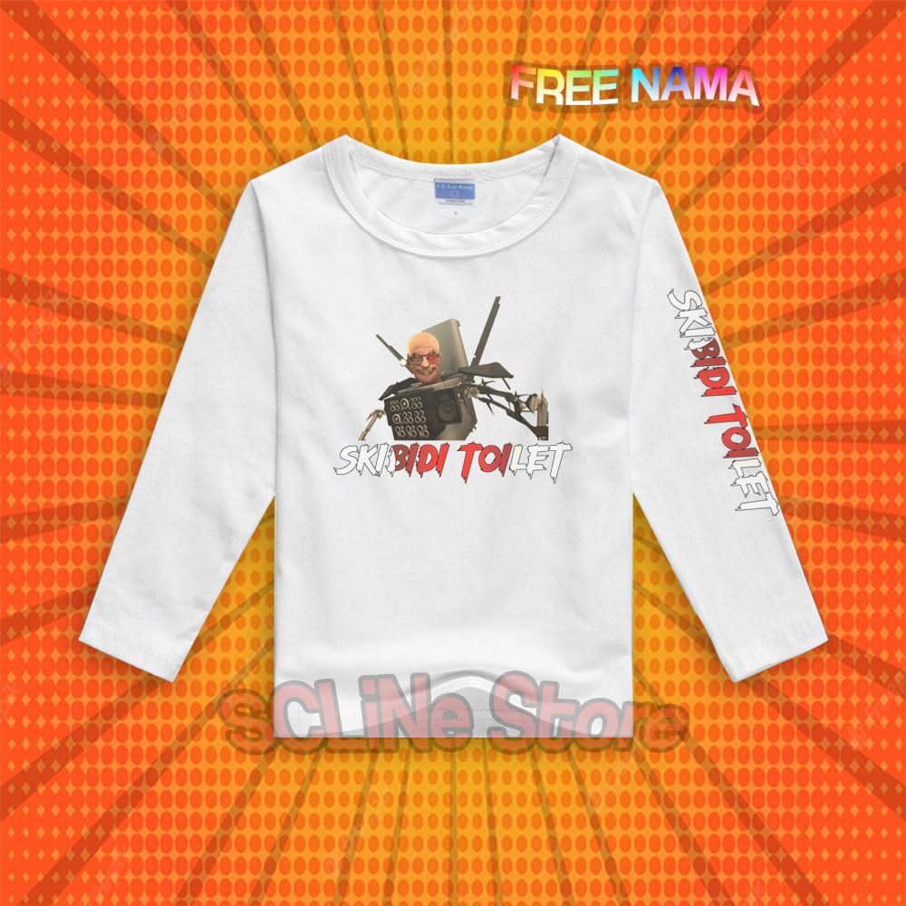Baju Kaos Anak Skibidi Toilet Upgrade Skibidi Toilet 60 Lengan Panjang