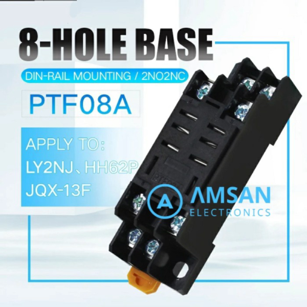 Relay LY2N 2NO 2NC dengan LED indikator 8pin 2x10A / JQX-13F / HH62P - Dudukan Diskon