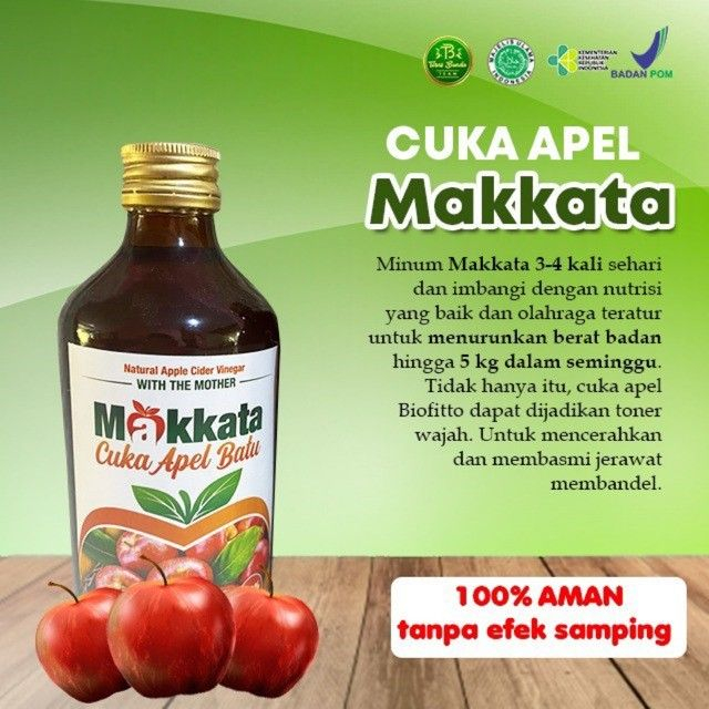 

CUKA APEL MAKKATA Organic Apple Cider Vinegar Original 100% Apel Utuh
