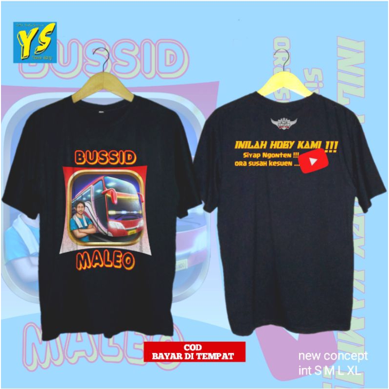 Kaos Pria Baju Lengan Pendek Bussid Warna Hitam