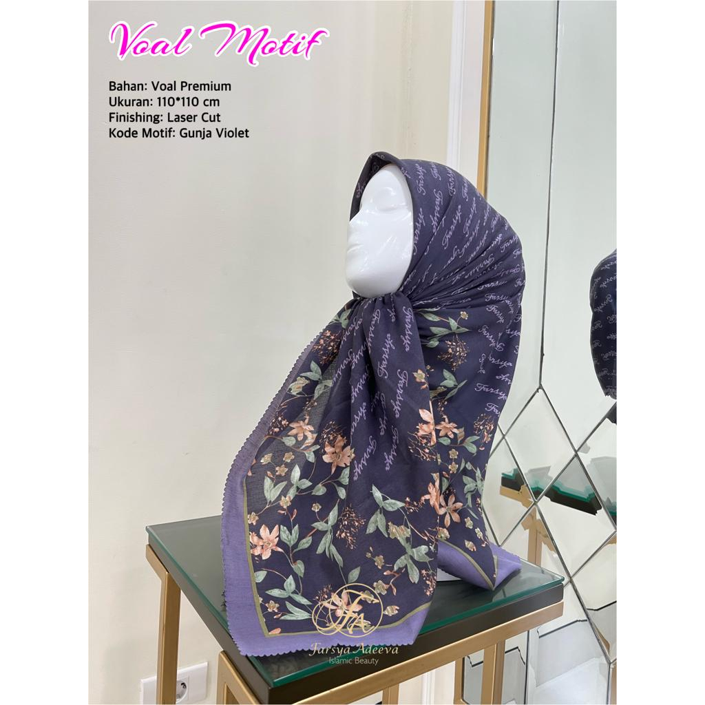 HIjab Segiempat Motif Hijab Farsya Adeeva Series Gunja Voal Motif LC Gunja