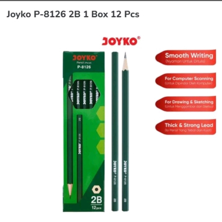 

PENSIL JOYKO P-8126 PENCIL TULIS MENGGAMBAR ALAT TULIS SEKOLAH GAMBAR BUKU PENSIL 2B PANJANG