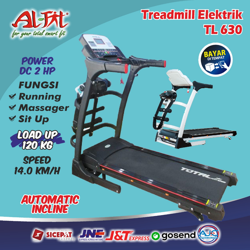 Alat Olahraga Gym Rumah Alat Fitness Lari di Tempat Total TL-630 Treadmill Lipat Treatmill Elektrik