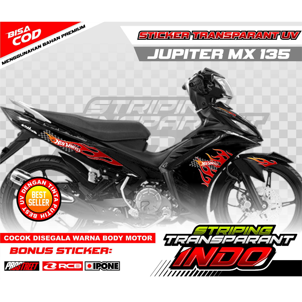 STRIPING VARIASI JUPITER MX 135 NEW HOTWHEELS STYLE / STICKER LIST VARIASI MOTOR YAMAHA JUPITER MX 1