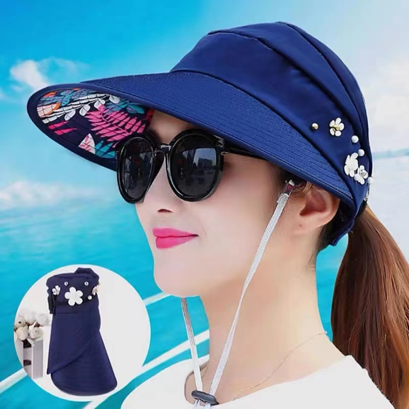 Miss curiosity (COD)Topi Visor Lipat Wanita Casual Pelindung Sinar UV Anti UV Untuk Pantai /Fashion 