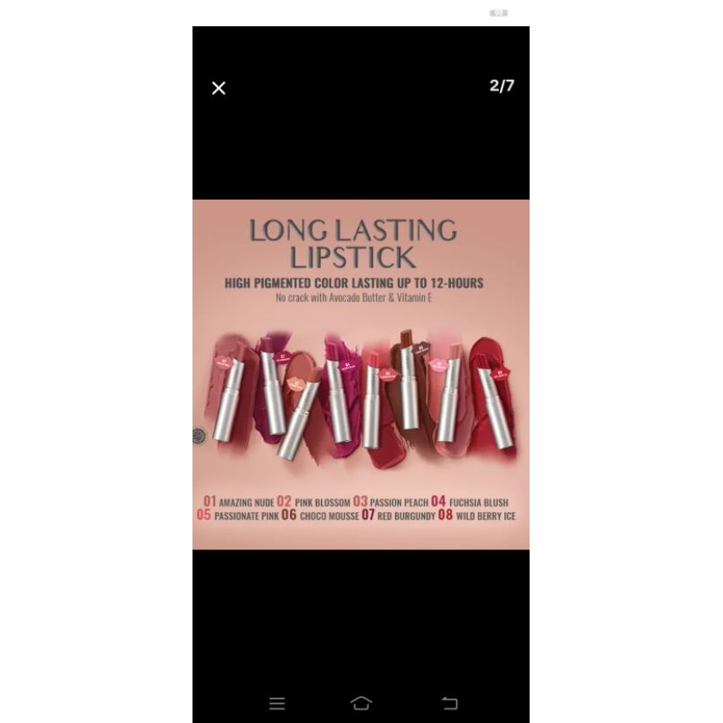 azzura long lasting lipstik