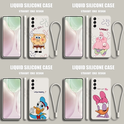 Case Samsung S21 / S21 FE / S21 PLUS / S21 ULTRA Cartoon Lucu FREE TALI LANYARD Softcase Silicone Sq