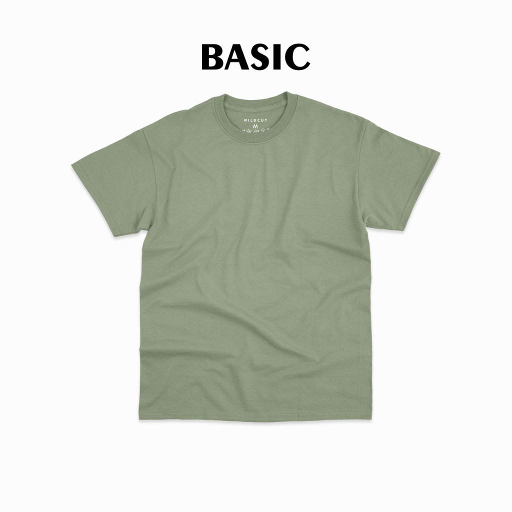 WILDCUT BASIC T-SHIRT -  KAOS PRIA GREEN SAGE