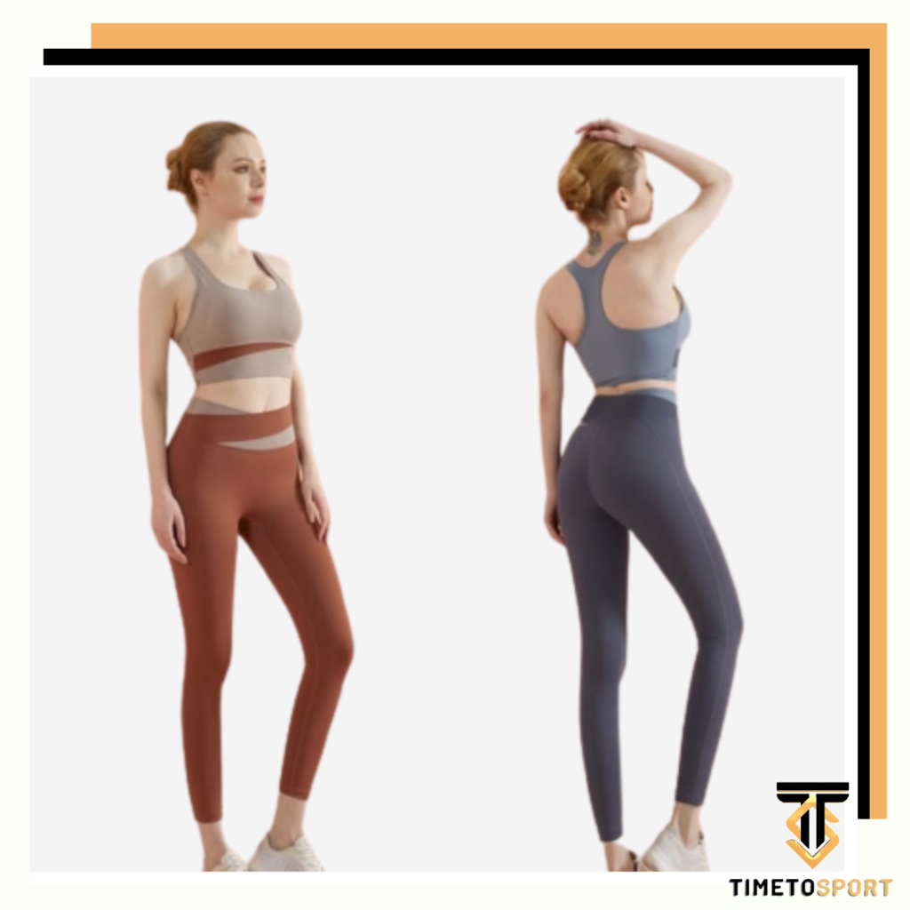 Junaidi_fahmi - TIMETOSPORT Set Bra & Celana Panjang Wanita Setelan Olahraga Yoga Gym Fitness