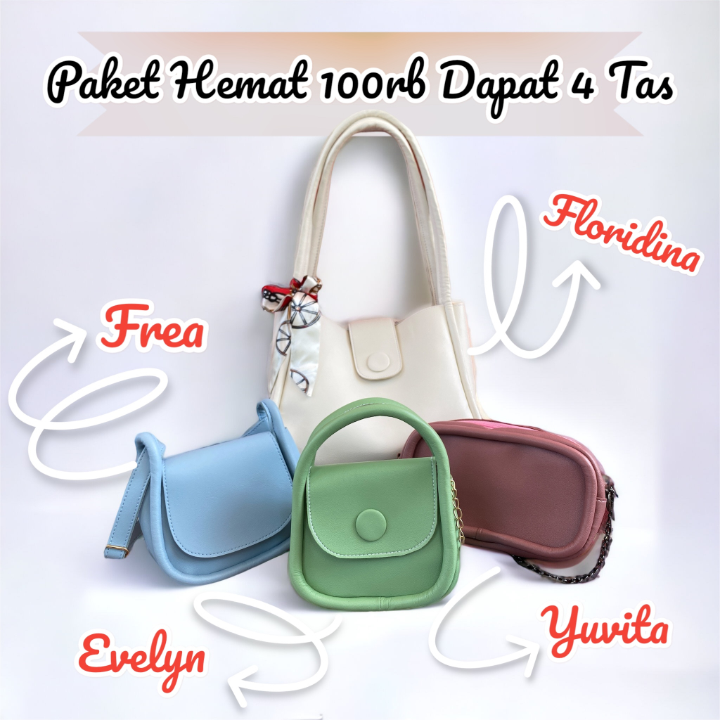 Paket Hemat Tas Wanita 100 Ribu dapat 4 Tas TERMURAH ( Free Ongkir )