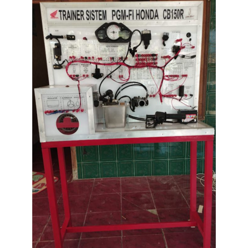 SIMULATOR SISTEM KELISTRIKAN/TRAINER KELISTRIKAN / ALAT PERAGA PENDIDIKAN SISTEM PGM-FI SEPEDA MOTOR
