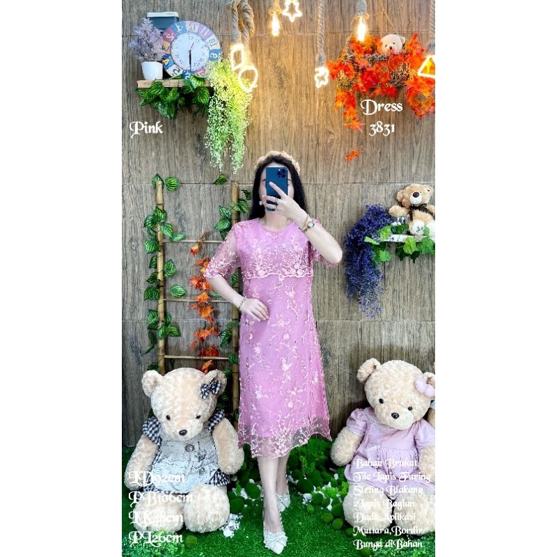 Dress Tile Brukat import 3831 / Ready 8 Warna