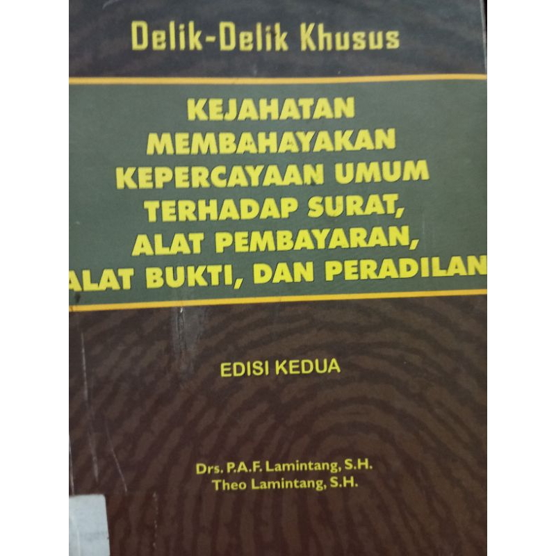 buku detik khusus kejahatan membahayakan kepercayaan umum terhadap surat alat pembayaran alat bukti 