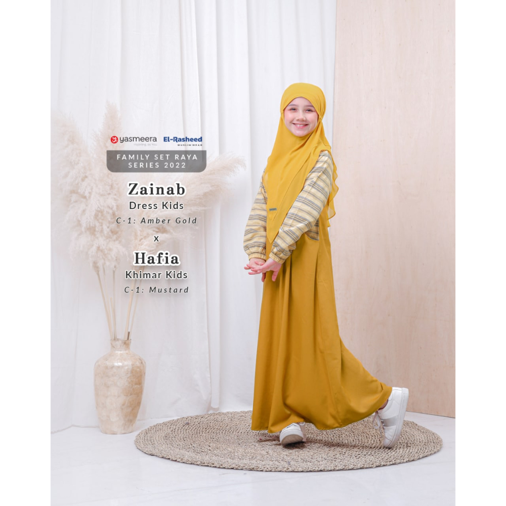 ZAINAB DRESS KIDS overall adem lembut flowy tidak menerawang by Yasmeera