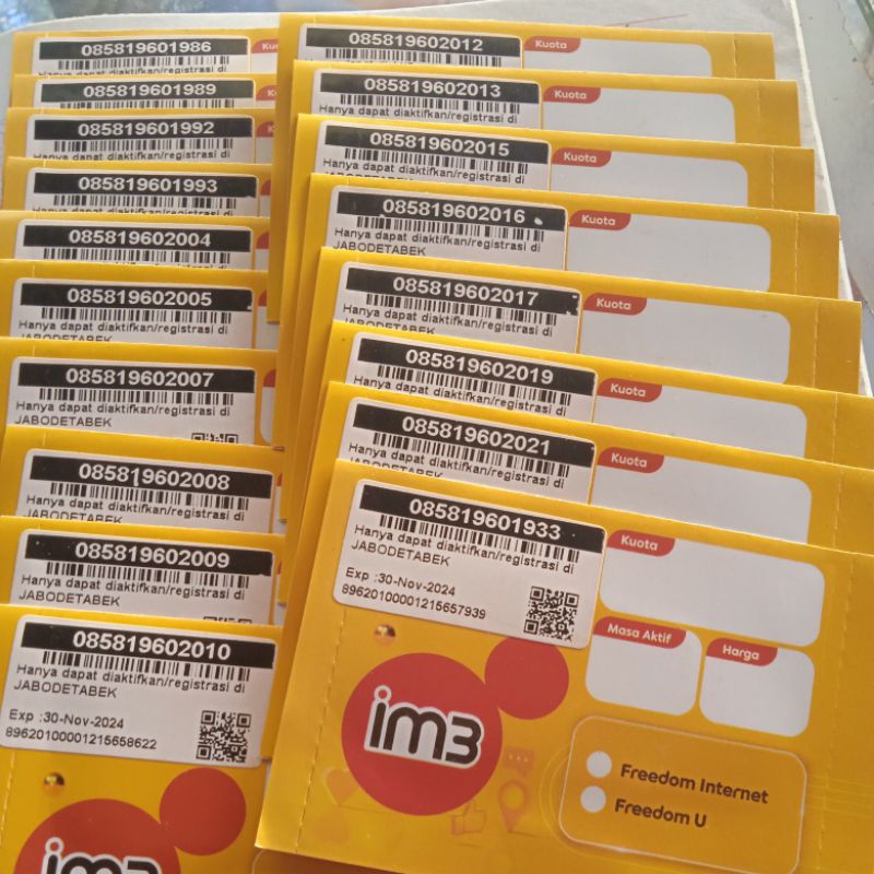 No Cantik IM3 Seri Tahun