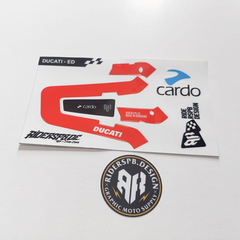 DUCATI ED - STICKER DECAL SKINCOVER GARSKIN INTERCOM CARDO EDGE
